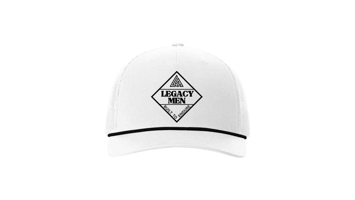 Legacy Men's Hat - White/ Black Dimond