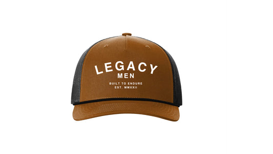 Legacy Men's Hat - Brown/ White Letters