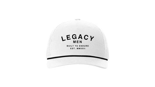 Legacy Men's Hat - White/ Black Letters