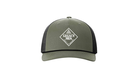 Legacy Men's Hat - Green/ White Diamond